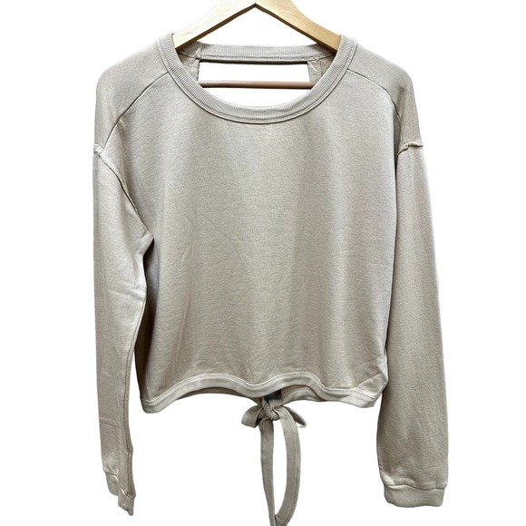 Revolve Bobi Open Tie Back Sweatshirt-Size Medium Womens-Color Sandy-NWT - Picture 1 of 6
